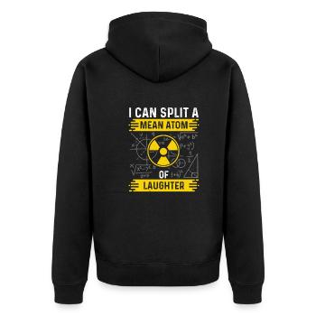 A nuclear engineer has an indirect atom of - Unisex Premium Organic Zip Hoodie - black - Back - Nico (187cm)
