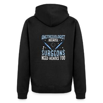 Les chirurgiens anesthésistes ont besoin de héros Trop drôle - Veste à capuche bio Premium Unisexe - noir - Dos - Nico (187cm)