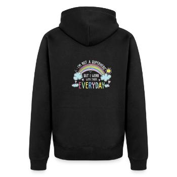 Thérapeute pour enfants Super-héros Fier ergothérapeute - Veste à capuche bio Premium Unisexe - noir - Dos - Nico (187cm)