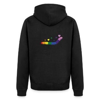 Un mille-pattes arc-en-ciel fantastique pour les gays - Veste à capuche bio Premium Unisexe - noir - Dos - Nico (187cm)