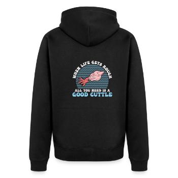 Funny, when life gets hard All that you do - Unisex Premium Organic Zip Hoodie - black - Back - Nico (187cm)