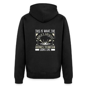 Fantastic, this is what the world's best - Unisex Premium Organic Zip Hoodie - black - Back - Nico (187cm)