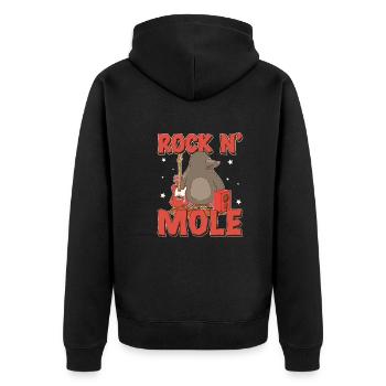 Funny Mole Rat Rock N’Mole For Mole Puns Lover - Veste à capuche bio Premium Unisexe - noir - Dos - Nico (187cm)