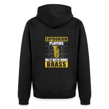 Euphonium Do It With More Brass Lustiger - Unisex Premium Organic Zip Hoodie - black - Back - Nico (187cm)