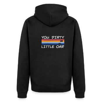 Funny Rowing Humor You Dirty Little Oar For A - Unisex Premium Bio Zip Hoodie - Schwarz - Hinten - Nico (187cm)