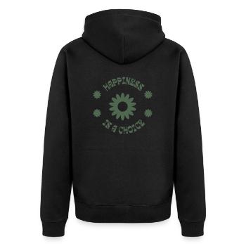 Le bonheur, un choix - Veste à capuche bio Premium Unisexe - noir - Dos - Nico (187cm)