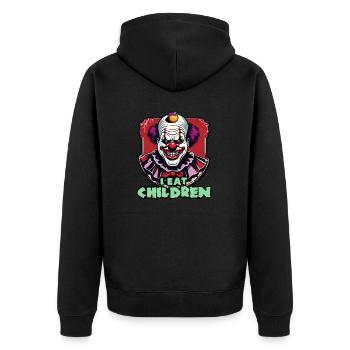 Horror Clown / Circus / Funny / Show / Halloween - Unisex Premium Organic Zip Hoodie - black - Back - Nico (187cm)