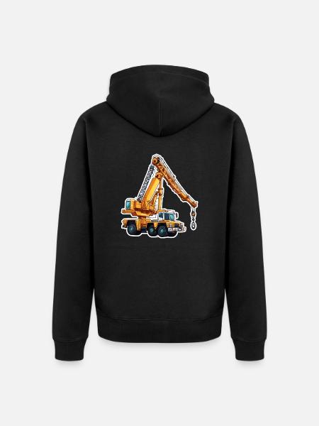 Crane / construction site / winch / crane system - Unisex Premium Organic Zip Hoodie - black