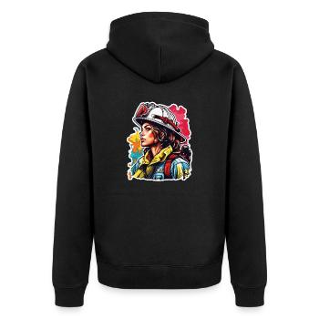 Pompier/Incendie/Incendie/Extinction/Héroïne - Veste à capuche bio Premium Unisexe - noir - Dos - Nico (187cm)