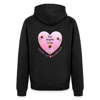 Best Daugther in Law - Unisex Premium Organic Zip Hoodie - black - Back - Nico (187cm)