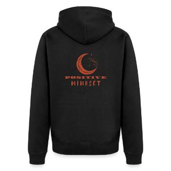 Positive Mindset - positiv Denken - Unisex Premium Bio Zip Hoodie - Schwarz - Hinten - Nico (187cm)