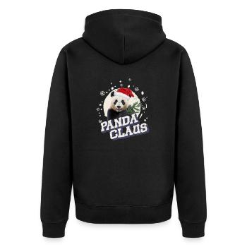 Panda Claus - Unisex Premium Bio Zip Hoodie - Schwarz - Hinten - Nico (187cm)
