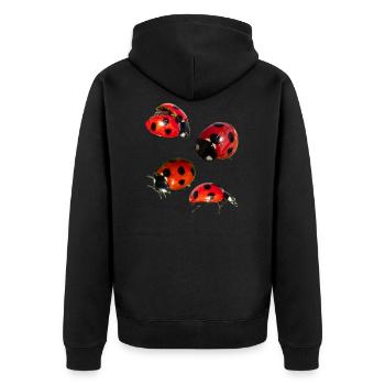 4 ladybugs - Unisex Premium Organic Zip Hoodie - black - Back - Nico (187cm)