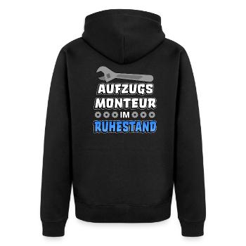 Aufzugsmonteur Spruch Servicetechniker Opa - Unisex Premium Bio Zip Hoodie - Schwarz - Hinten - Nico (187cm)