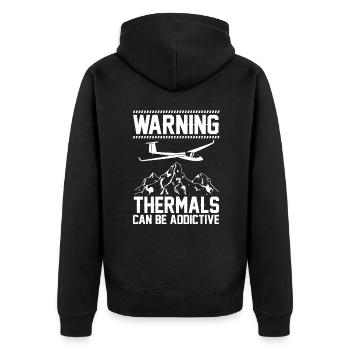 Glider | Gifts Gliding Pilot Aviation - Unisex Premium Organic Zip Hoodie - black - Back - Nico (187cm)
