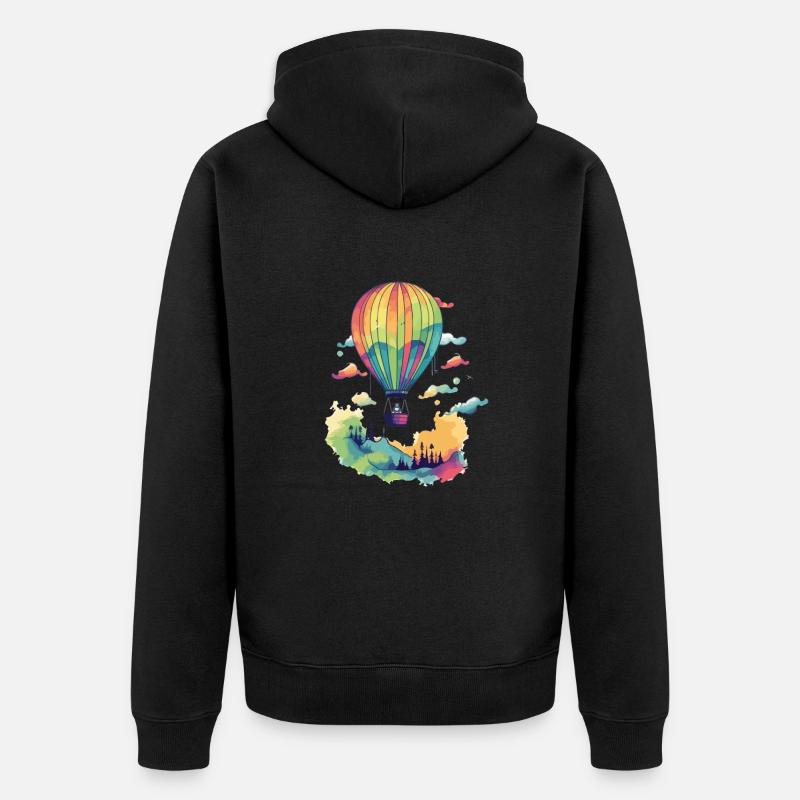 Montgolfière multicolore - Veste à capuche bio Premium Unisexe - noir