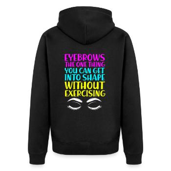 Microblading Makeup Cosmetic Beautician - Unisex Premium Organic Zip Hoodie - black - Back - Nico (187cm)