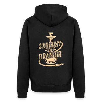 S’agirait de grandir - Veste à capuche bio Premium Unisexe - noir - Dos - Nico (187cm)