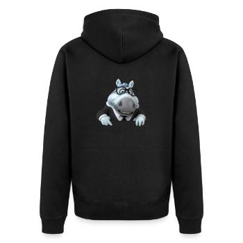 illustration d'un buste de cheval amusant - Veste à capuche bio Premium Unisexe - noir - Dos - Nico (187cm)
