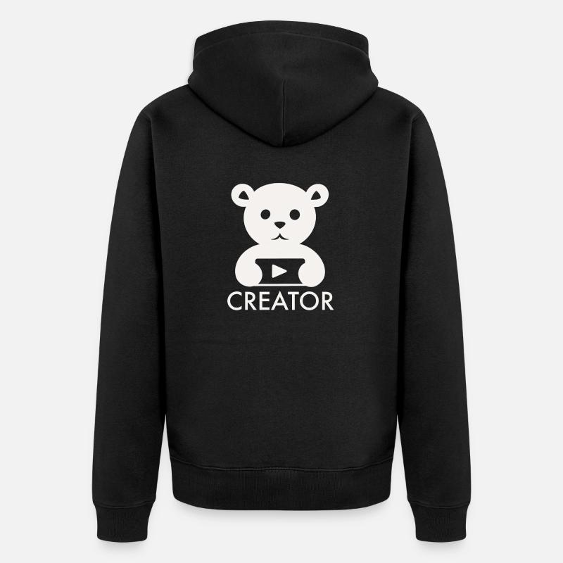 Teddybär Creator YouTube - Unisex Premium Bio Zip Hoodie - Schwarz