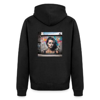 Femme Artistry - Unisex Premium Bio Zip Hoodie - Schwarz - Hinten - Nico (187cm)