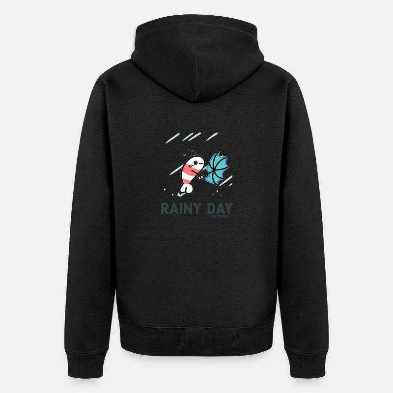 Rainy Day Fish - Unisex Premium Bio Zip Hoodie - Schwarz