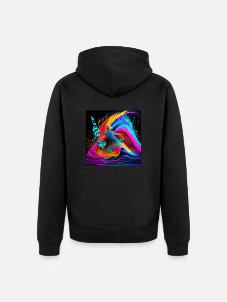 On the waves of music - Unisex Premium Organic Zip Hoodie - black