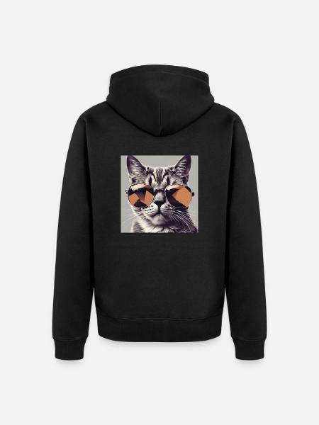 Cool Cat #1 - Unisex Premium Bio Zip Hoodie - Schwarz