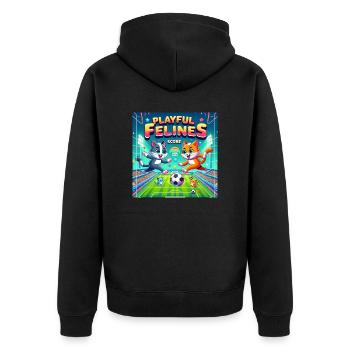 Chats de football 001 - Veste à capuche bio Premium Unisexe - noir - Dos - Nico (187cm)