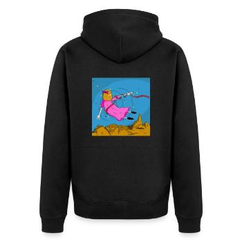 Traum - Unisex Premium Bio Zip Hoodie - Schwarz - Hinten - Nico (187cm)