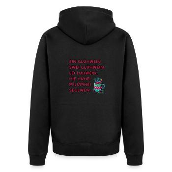 Funny mulled wine gift for Christmas markets - Unisex Premium Organic Zip Hoodie - black - Back - Nico (187cm)
