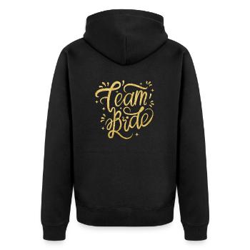 Team Bride all in gold for your bachelor party - Unisex Premium Organic Zip Hoodie - black - Back - Nico (187cm)