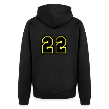 22 symbole de nombre - Veste à capuche bio Premium Unisexe - noir - Dos - Nico (187cm)