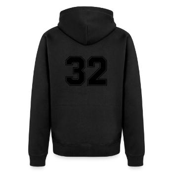 32 nombre de maillots - Veste à capuche bio Premium Unisexe - noir - Dos - Nico (187cm)
