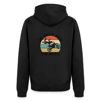 J'Peux Pas J'ai Motocross Cadeau Motard Moto Cross - Veste à capuche bio Premium Unisexe - noir - Dos - Nico (187cm)