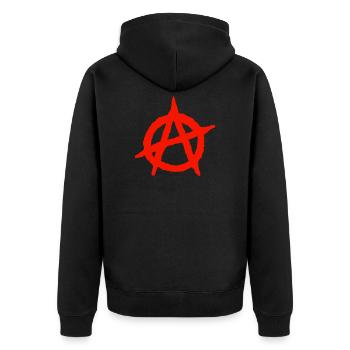 anarchy - Unisex Premium Organic Zip Hoodie - black - Back - Nico (187cm)
