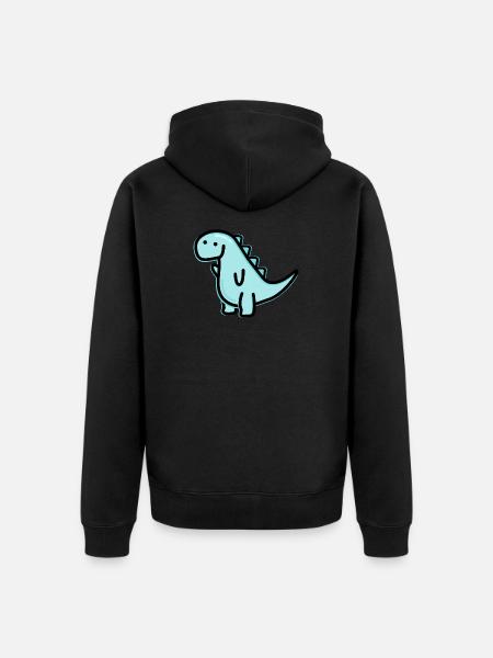 Cute Dino - Unisex Premium Organic Zip Hoodie - black