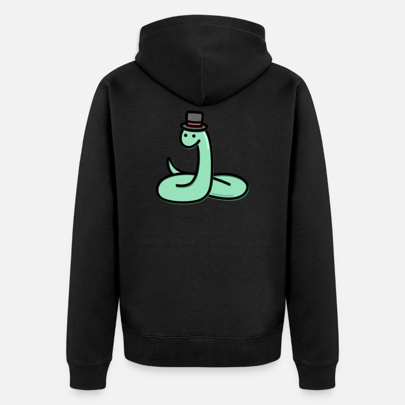 Serpent mignon - Veste à capuche bio Premium Unisexe - noir