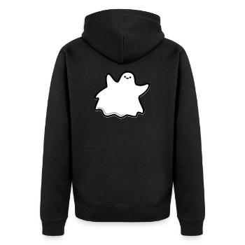 Geist - Unisex Premium Bio Zip Hoodie - Schwarz - Hinten - Nico (187cm)