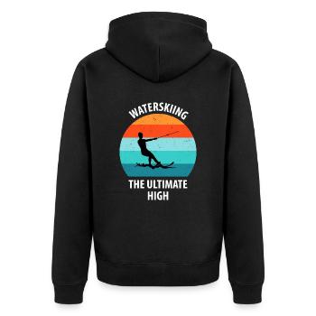 Ski nautique, ski nautique, skieurs nautiques - Veste à capuche bio Premium Unisexe - noir - Dos - Nico (187cm)