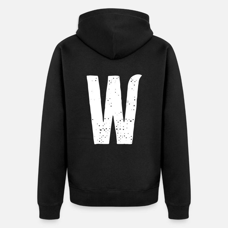 Lettre W - Veste à capuche bio Premium Unisexe - noir