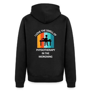 Physical Therapist Humorous Gift Saying Funny - Unisex Premium Organic Zip Hoodie - black - Back - Nico (187cm)