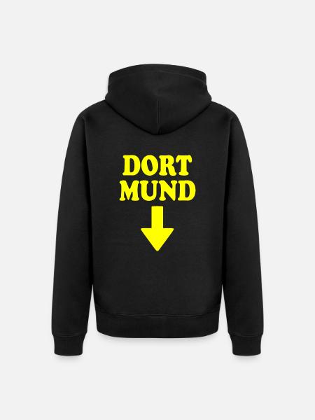 dort mund - Unisex Premium Bio Zip Hoodie - Schwarz