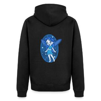 Petite fée bleue - Veste à capuche bio Premium Unisexe - noir - Dos - Nico (187cm)