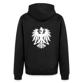Adler 2 - Unisex Premium Bio Zip Hoodie - Schwarz - Hinten - Nico (187cm)