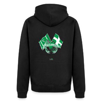 Bremen - show the flag - Unisex Premium Organic Zip Hoodie - black - Back - Nico (187cm)