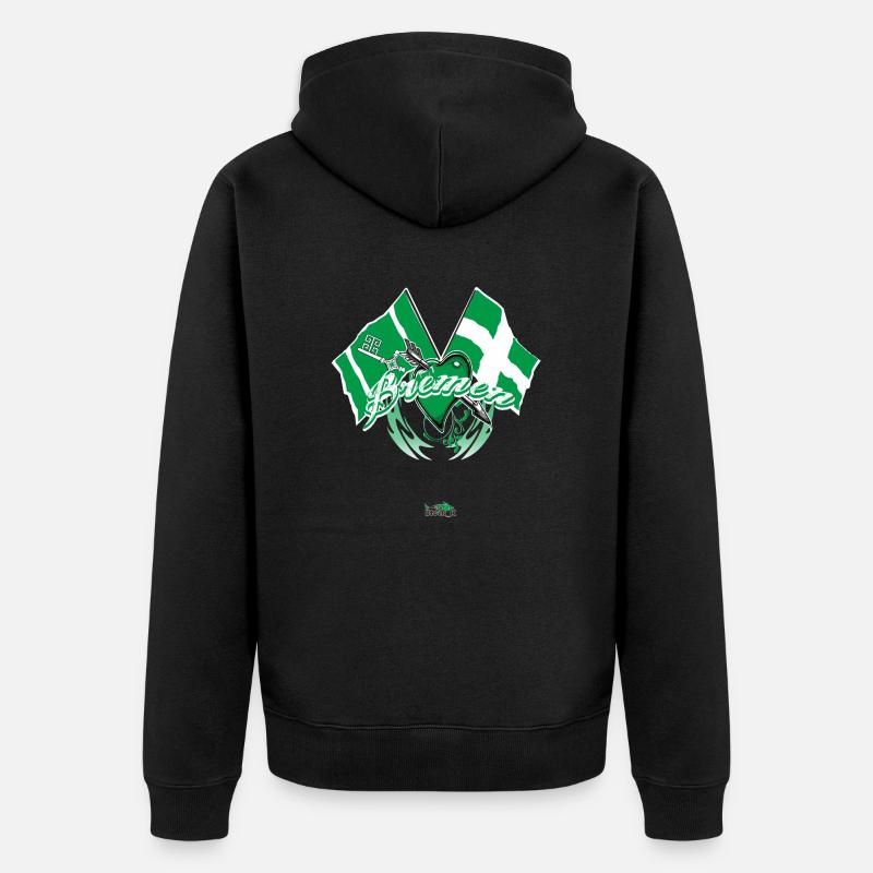 Brême - montrer le drapeau - Veste à capuche bio Premium Unisexe - noir