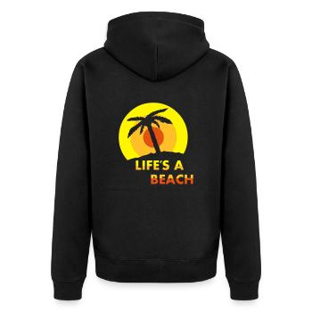 Life's a Beach - Unisex Premium Organic Zip Hoodie - black - Back - Nico (187cm)