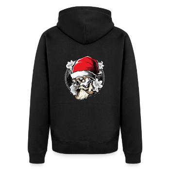 Noël père Noël totenkopf cadeau - Veste à capuche bio Premium Unisexe - noir - Dos - Nico (187cm)