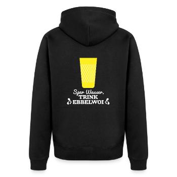 apfelwein Ebbelwoi Bembel Geripptes schoppe - Unisex Premium Bio Zip Hoodie - Schwarz - Hinten - Nico (187cm)